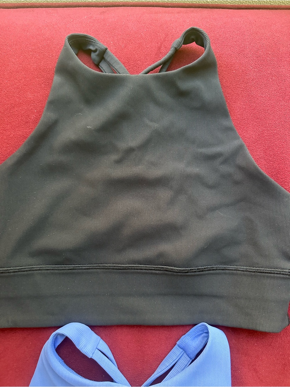 lululemon athletica black ribbed high-neck sports bra